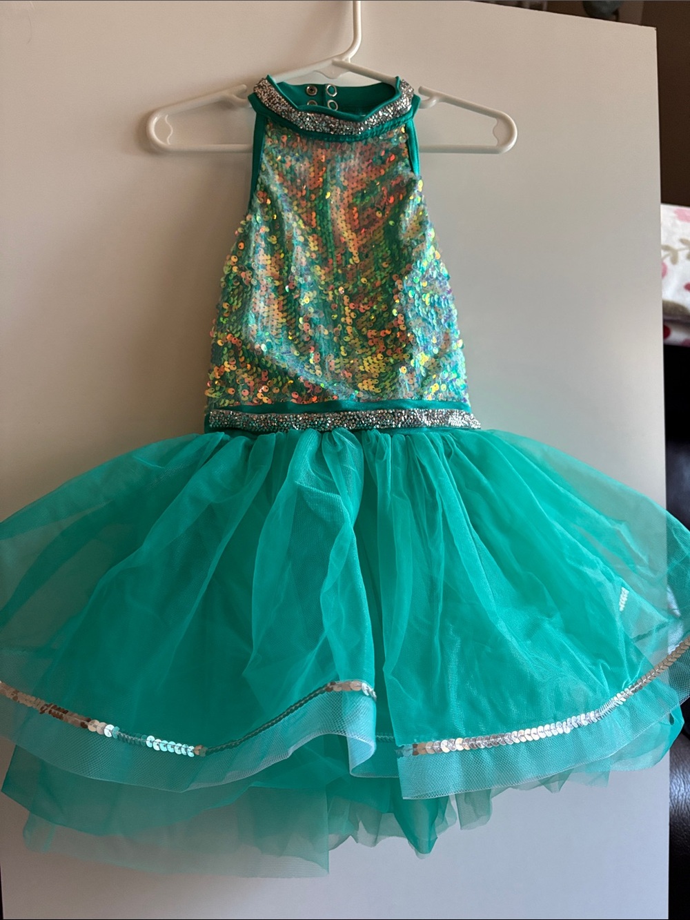 Weissman SC Teal Sequin Tulle Ballet Dance Recital Costume